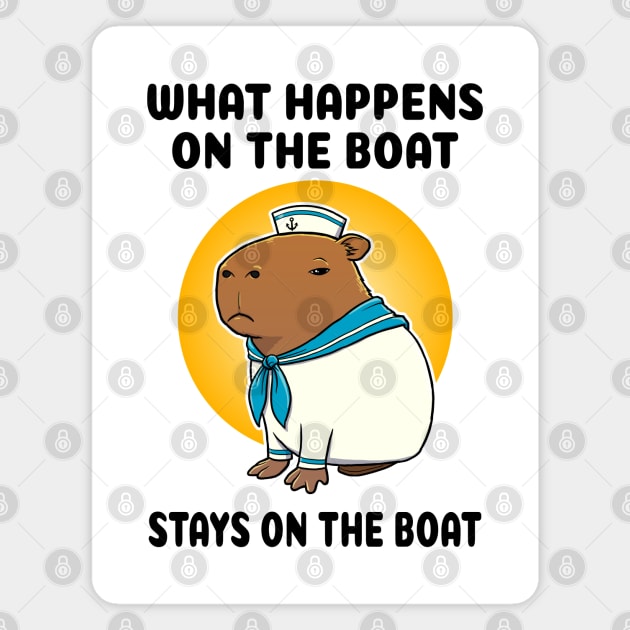 What happens on the boat stays on the boat Capybara Sailor Magnet by capydays